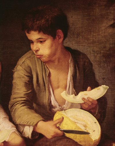 Two Children Eating a Melon and Grapes (detail) by Bartolomé Esteban Murillo